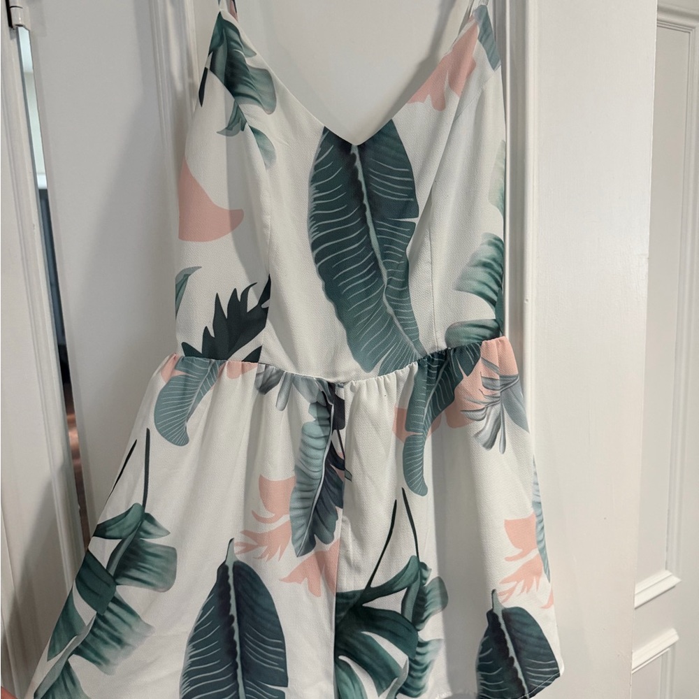 Tropical Leaf Print Dress